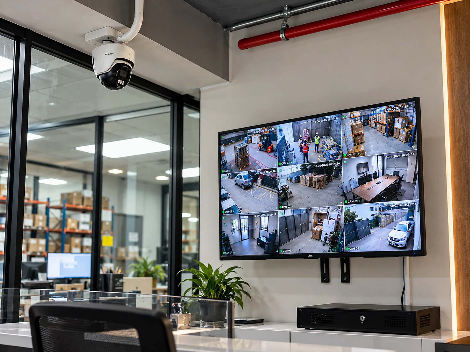 Infraestructura de videovigilancia IP empresarial implementada por WAA TECHNOLOGY