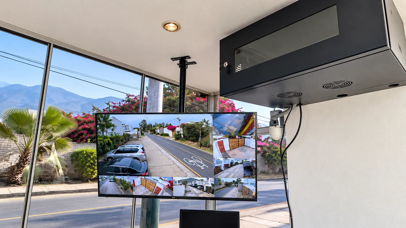 Sistema CCTV con monitor y gabinete técnico