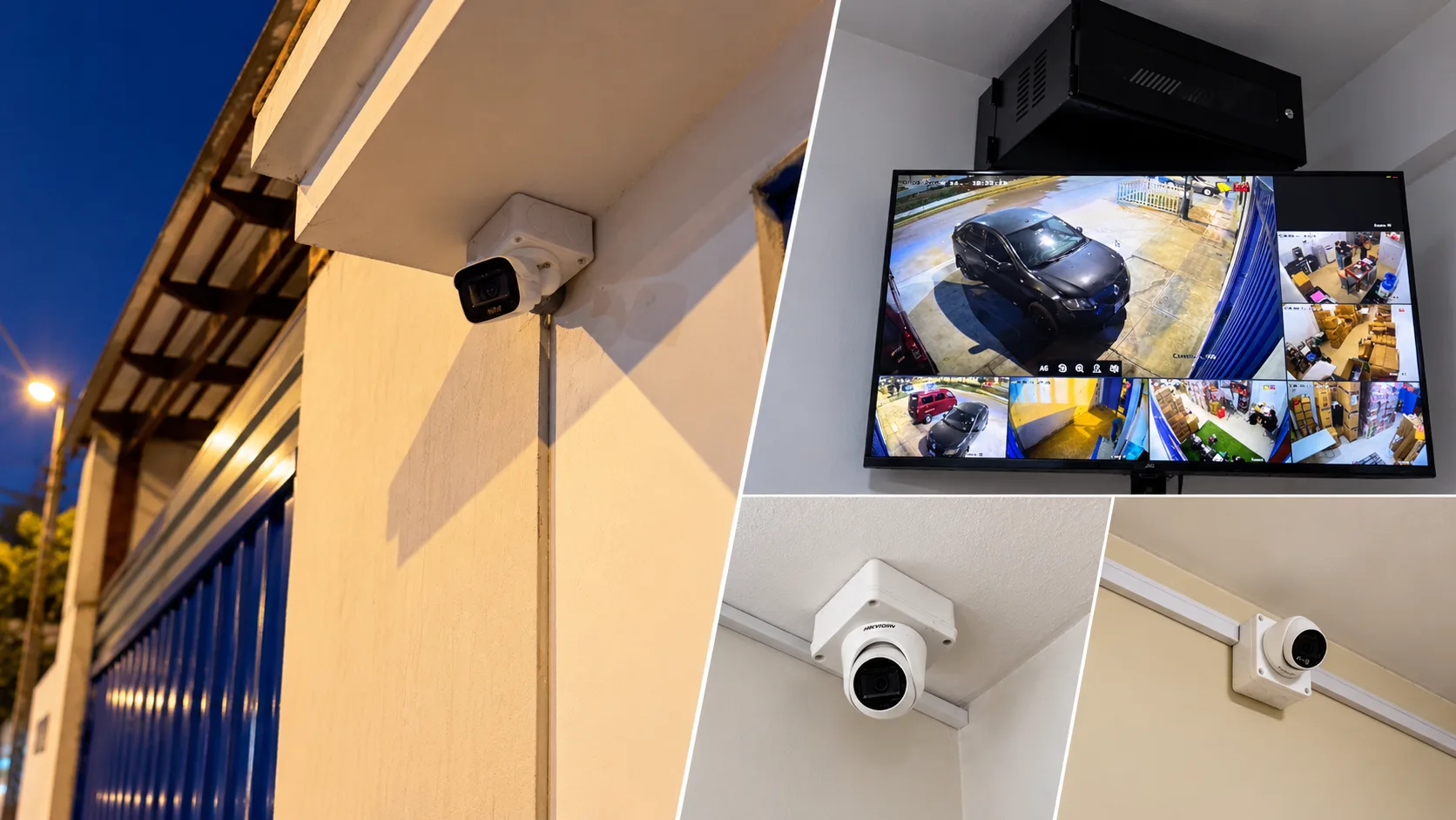 Evidencia de instalación CCTV profesional con cámaras, monitoreo y cobertura en operación